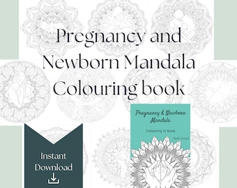 Pregnancy and Newborn Mandala Colouring In Printable, Gift for Mom