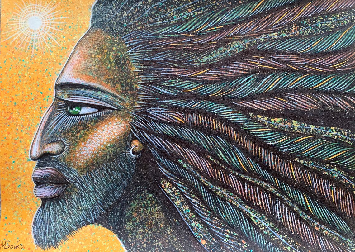 Anthropology ORIGINAL ART Acrylic Color Graphics Rasta Etsy
