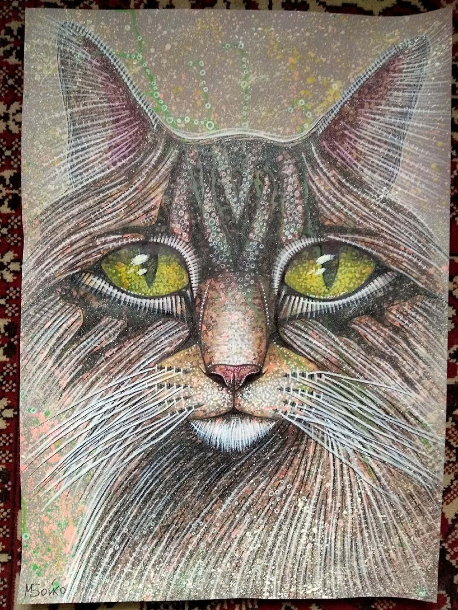 Wo bist du: ORIGINAL ART Cat Malerei Original Katze Malerei - Etsy.de