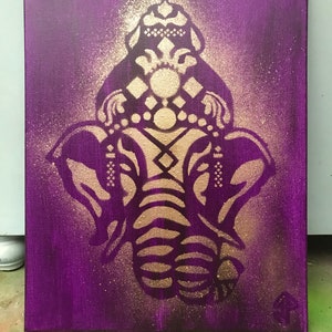 Beautiful golden Ganesha elephant painting image 1