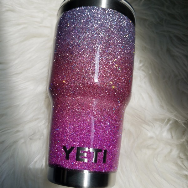 glitter tumbler / abalone to pink to unicorn purple glitter tumbler / glitter cup / glitter ozark / stainless tumbler glitter dipped
