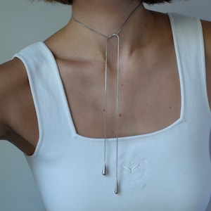 Something Silver Wrap Tie Bolo Necklace by Luck and Leo