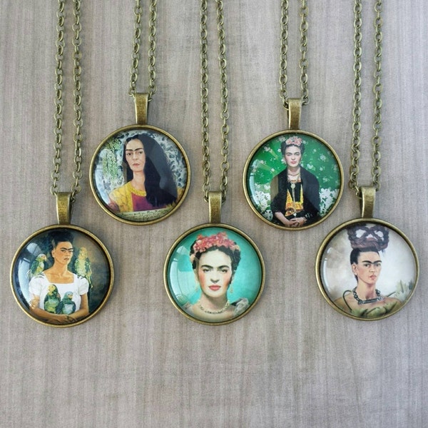 Frida Kahlo Necklace (Bronze or Silver)