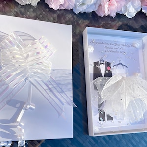 A4 large 3d luxury wedding card congratulations card 3d tutu skirt card in a box beautiful card unique keepsake