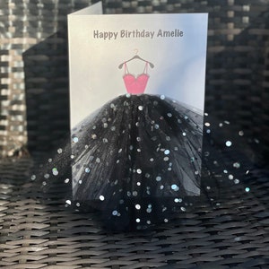 A5 personnalisé 3d robe carte d'anniversaire carte unique tutu jupe girlie mignon carte de luxe noir