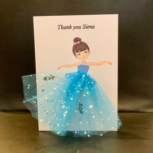 A5 fait à la main ballerine personnalisée carte anniversaire bonne chance merci carte félicitations get well soon 3d tutu jupe glitter bleu