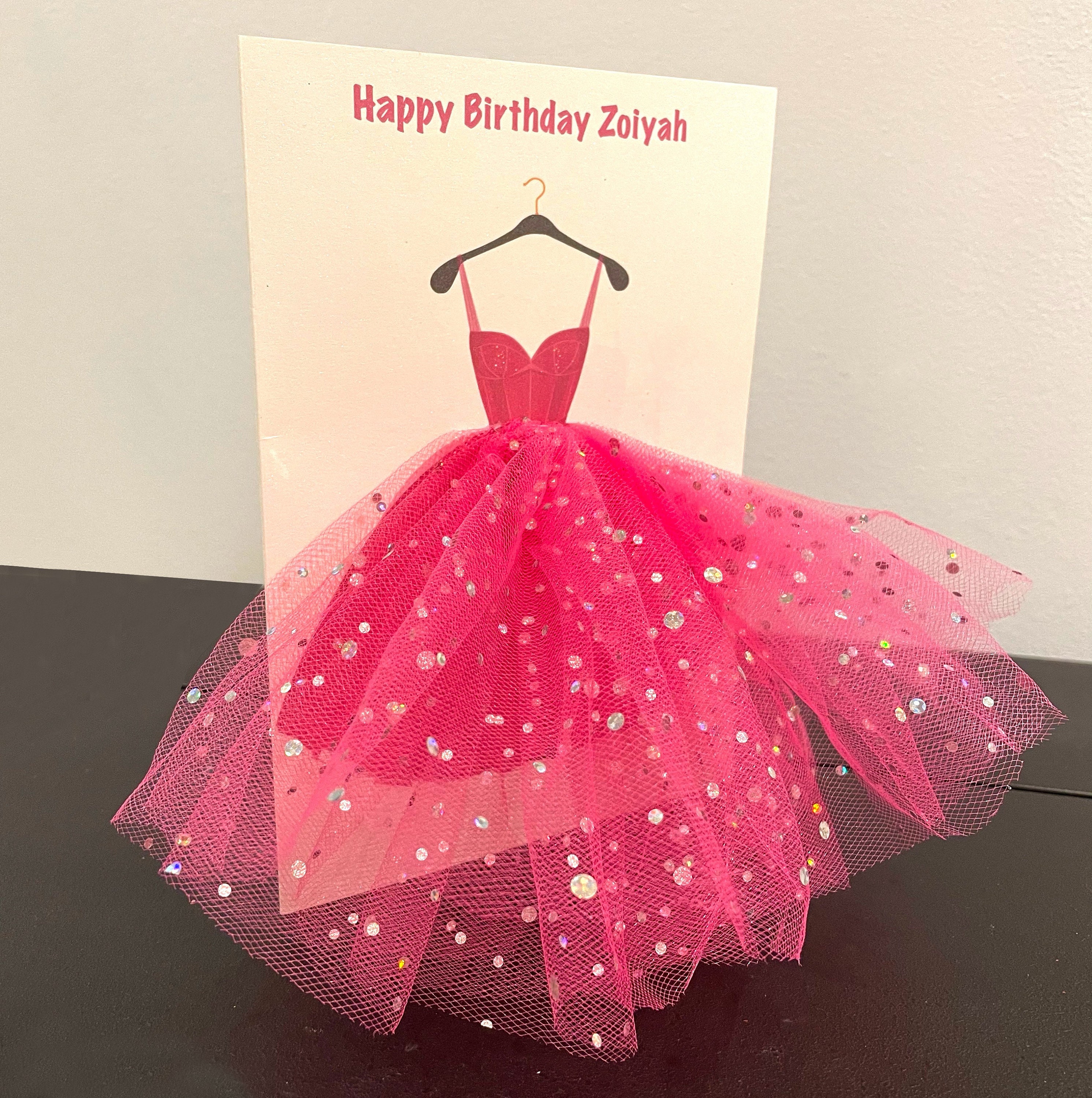 Personalized 3D Tutu Dress Birthday Card, Handmade Tulle Card - Etsy