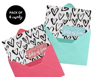 Mini Love Card Pack x6 - Little Card Lots of Love