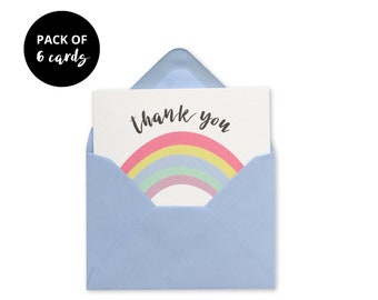 Rainbow Mini Cards - Mini Card Pack x6 - Rainbow Thank You