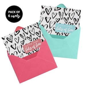 Mini paquete de cartas de amor x6 - Tarjeta pequeña mucho amor