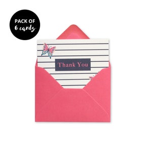 Mini Butterfly Card Pack x6 - Butterfly Thank You Cards