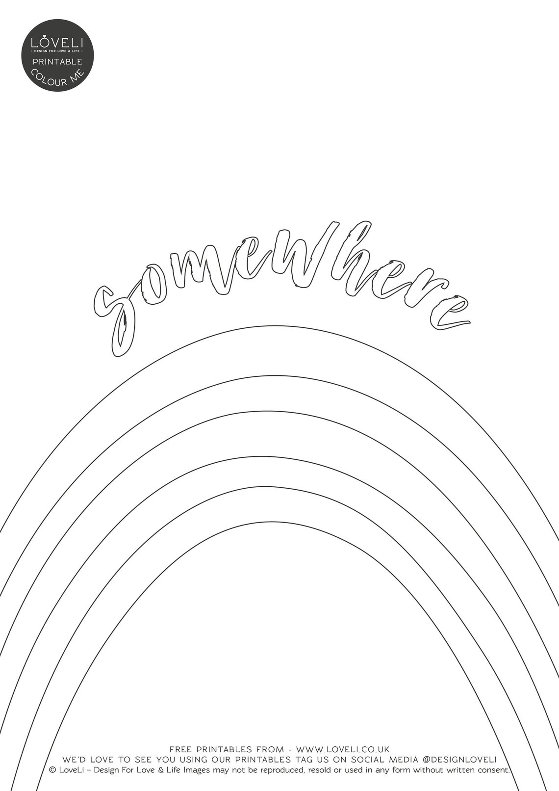 Rainbow Quote Colouring Printable Rainbow Colour In Sheet | Etsy