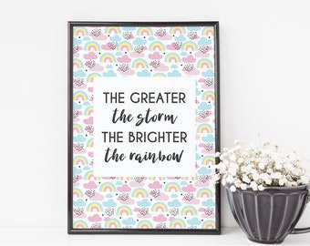 Brighter Rainbow Quote Print - Rainbow Wall Art