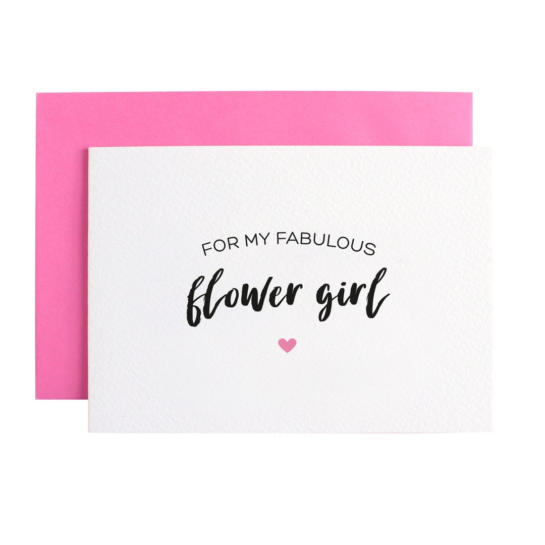 Flower Girl Card for My Fabulous Flower Girl Greetings Card Etsy