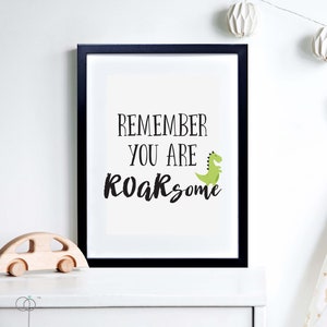 Brüllender Dinosaurier Art Print - Jungenzimmer Zitat Druck - Kinderzimmer Kunst - Dinosaurier Kinderdruck