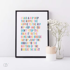 Sugarhill Gang Lyric Art Print: 80s Music Poster
