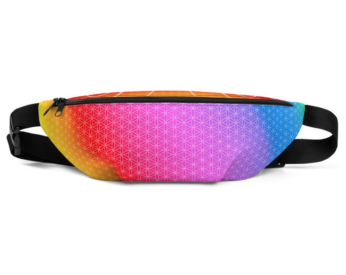 Fanny Pack - Rainbow Flower of Life - Great for Festivals and Adventures
