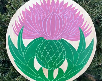 12” Scottish thistle hex sign