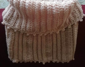 Crochet Pattern l Soft Stripes Cowl, Easy Crochet Neck Warmer, Soft Colors Winter Fashion