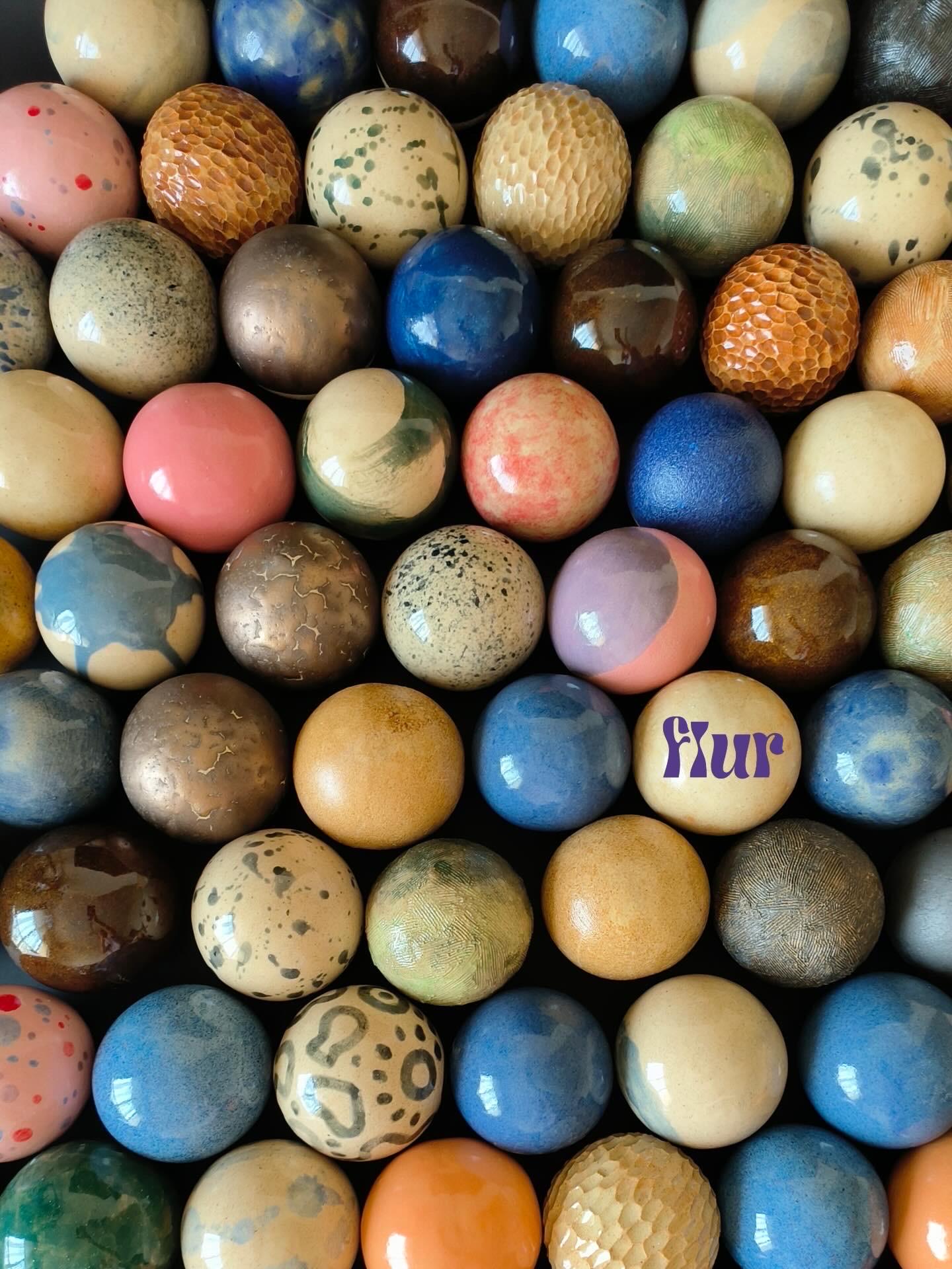 Custom Ceramic Orbs Wall Art, Modern Stoneware Clay Spheres (set
