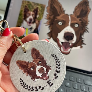 Personalised keyring with your dog on, custom pet keyring, dog lover Birthday gift for her, dog mum gift, Gift for dog dad, Fathers day gift