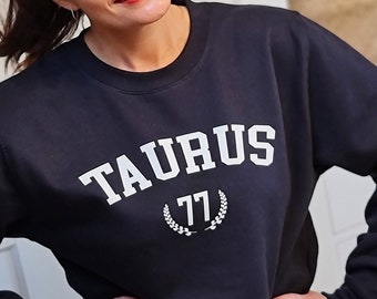 Personalised Star sign Gift, constellation Sweatshirt, navy birthday jumper, Taurus Zodiac present, gift for her, 18th 21st 30th gift