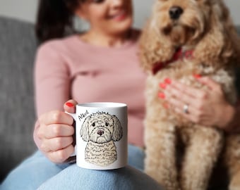Personalised Dog Mug, Custom Dog Illustration Gift, Dog Mum Birthday Gift, Dog Dad Mug, Mothers Day Gift for Her, Dog Breed Mug, Pet Gift