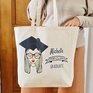 Personalised Top Class Graduate Tote Bag, Personalized Gift For Graduating, Top Class Graduate Gift image 1