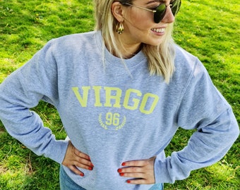 Regalo de cumpleaños personalizado de sudadera Starsign para ella, impresión de signo de estrella, signo del zodíaco 8, 21, 30, 40 regalo de cumpleaños leo, regalo de virgo