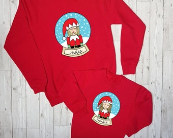 Selfie Elfie Christmas Jumper, Matching family jumpers, Elf Christmas Jumpers, Red Xmas Sweater, Ugly Christmas Jumper,Elf Xmas Sweater