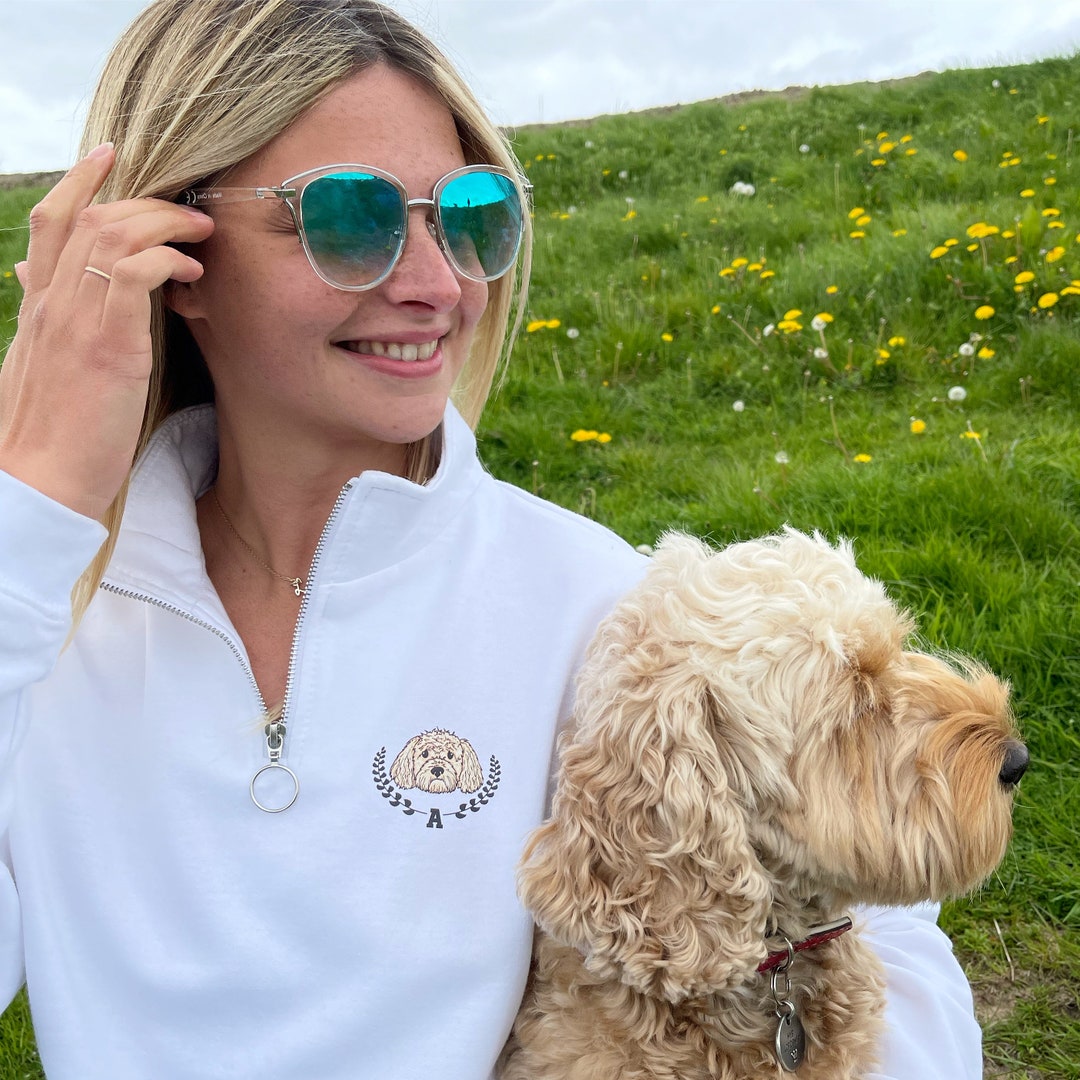 Personalised dog jumper half zip sweatshirt, Dog lover jumper xmas gift