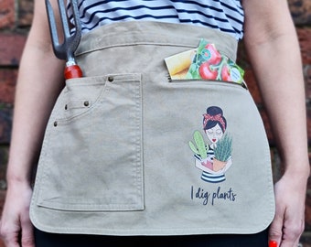 Personalised Plant Lady Gardening Apron, Mothers Day Present for Her, Birthday for Gardener, Personalised Gardening Apron, Gift for Mum