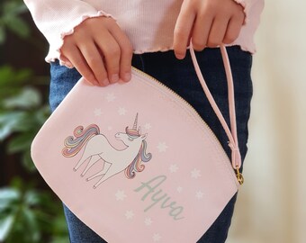 Little Unicorn Personalised Wristlet Purse - Unicorn Purse - Unicorn Design - Unicorn Bag - Unicorn Children's Bag - Christmas Gift