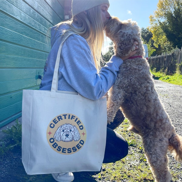 Personalised Dog Totebag, Personalised pet shopper bag, cotton canvas dog lover bag, Dog lover gift, cockerpoo totebag pug bag spaniel bag