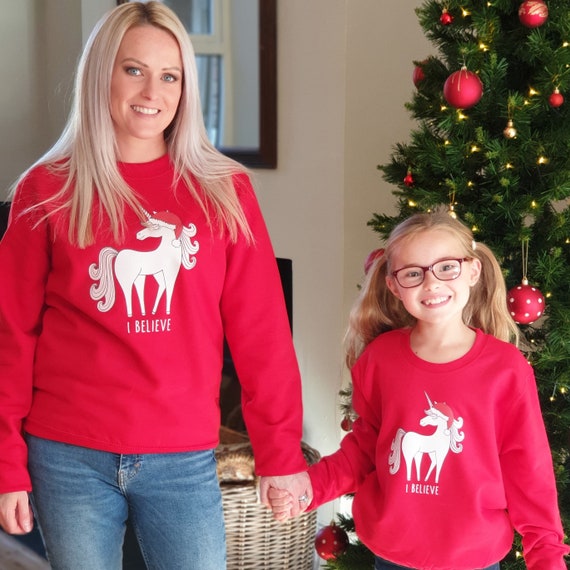 Children's unicorn christmas jumper top