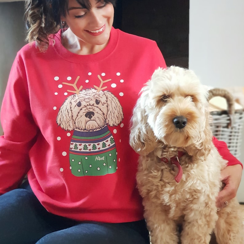 dog pattern christmas jumper