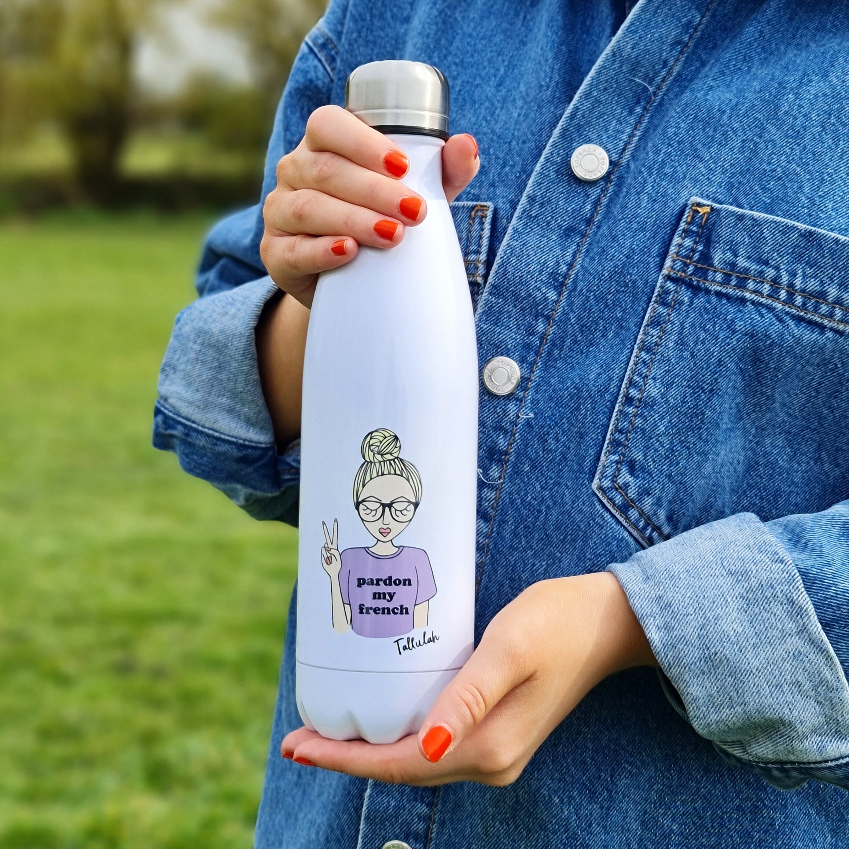 Botella de agua ecológica personalizada Sydandco emoji personalizada,  regalo de cumpleaños personalizado, regalo personalizado para ella, botella  de agua al vacío -  México