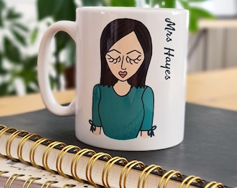 Personalised teacher mug, teacher thank you gift, teacher appreciation gift, personalised mug, personalised teacher coffee mug,
