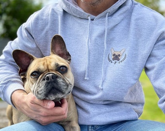 Personalised dog lover varsity style hoody with your dog on, Oversized Hoodie with dog on, dog lover gift, dog dad father's day gift for him