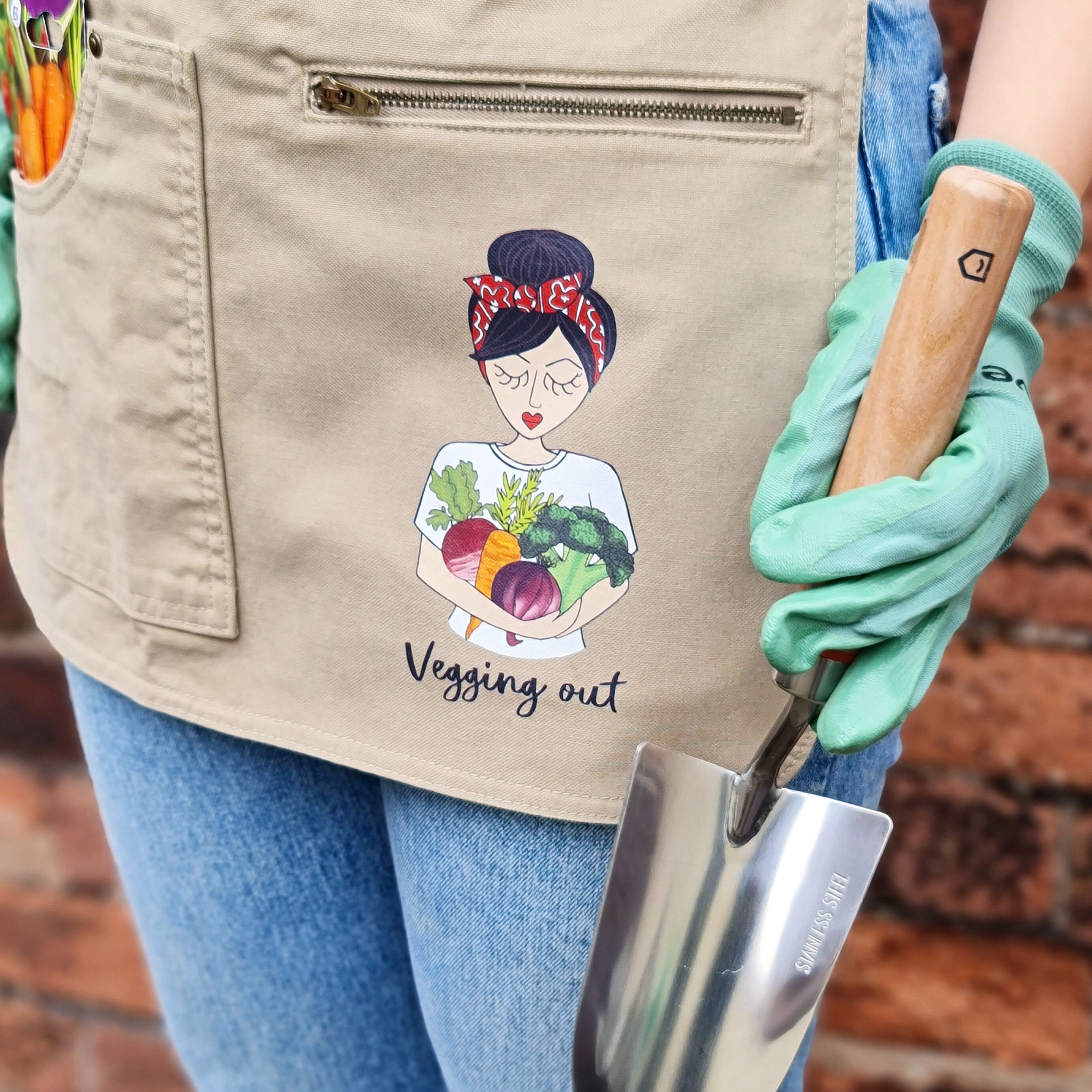 Personalised Veggie Lady Gardening Apron Personalized Etsy UK