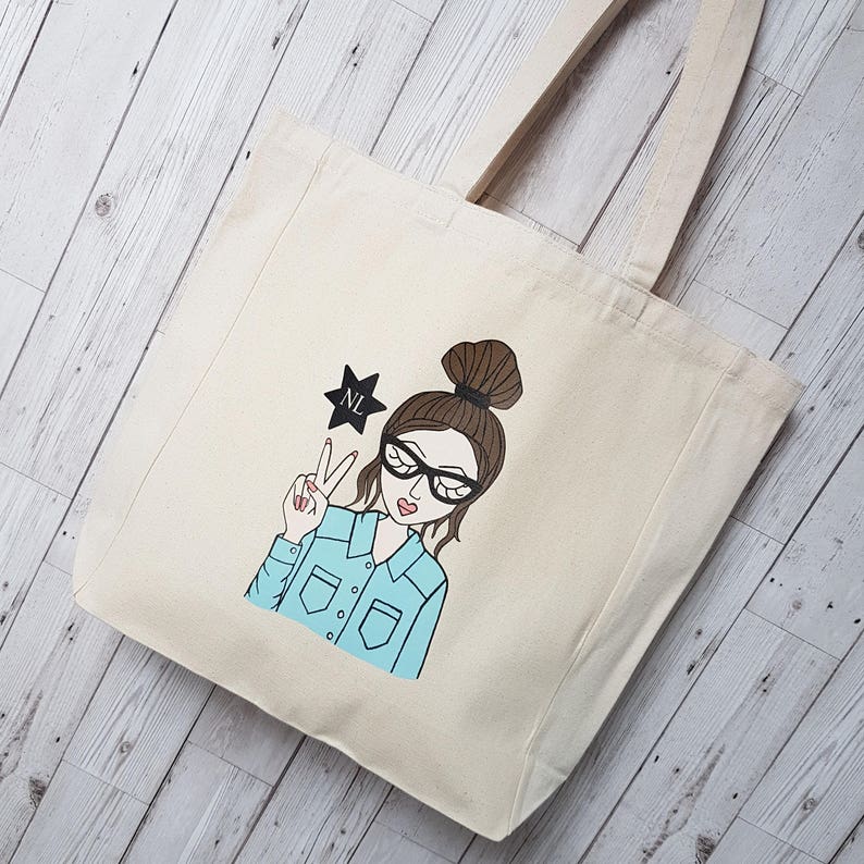 Custom Tote Bags Tote bags that look like you Personalised Tote Bag Tote bags with names Bridesmaid Gifts New Mum Gifts