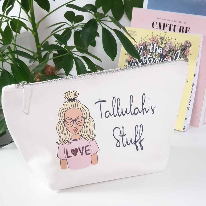 Create your own makeup bag, personalised makeup bag, personlized cosmetic case, hobby bag, pencil case, gift for teen, christmas her image 7