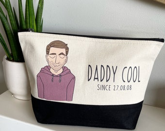 Daddy Cool Wash bag, Gift for Him, Fathers Day Gift, Gift for Dad, Personalised Washbag for Dad, create your own emoji toiletry case