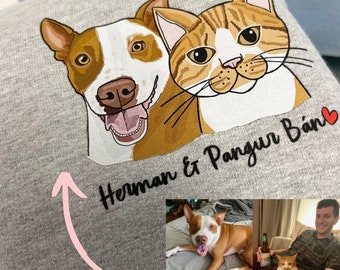 Personalised Dog illustration Motif Jumper,Custom Dog Breed Sweatshirt, Dog Lover jumper, dog on a sweatshirt, dog mum birthday gift for her