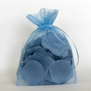 Organza Gift Bags, Cornflower Sheer Favor Bags with Drawstring for Packaging, pack of 50