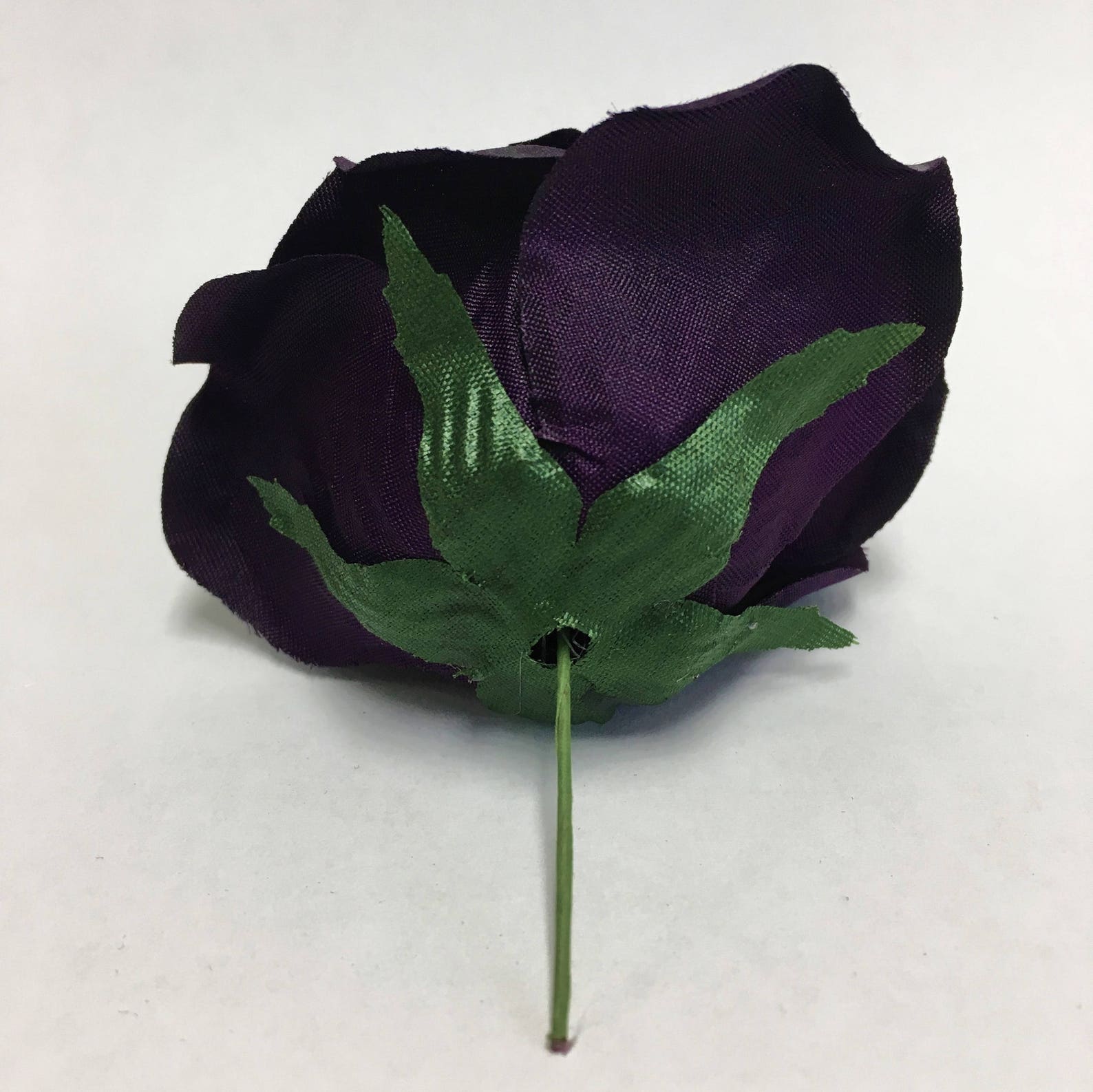Silk Rose Heads 12pcs Eggplant Artificial Flowers Etsy