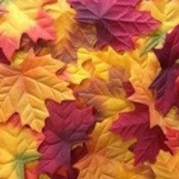 Fall Leaves, 200 Large Fabric Leaves in Autumn colors