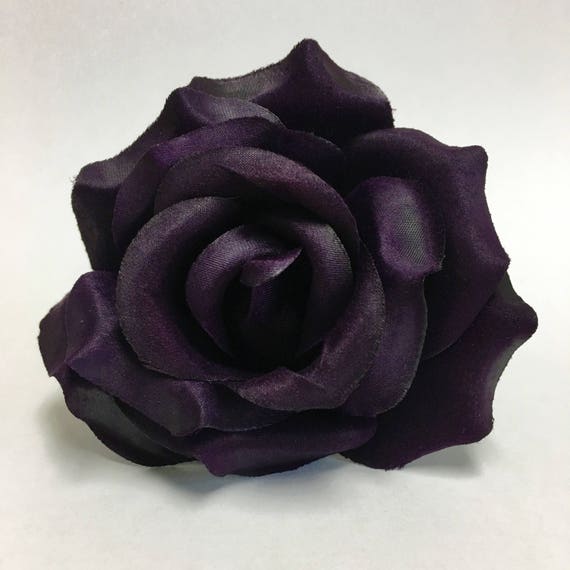 Silk Rose Heads 12pcs Eggplant Artificial Flowers | Etsy