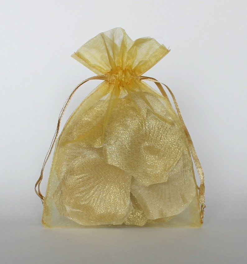 Organza Gift Bags Gold Sheer Favor Bags With Drawstring for Etsy