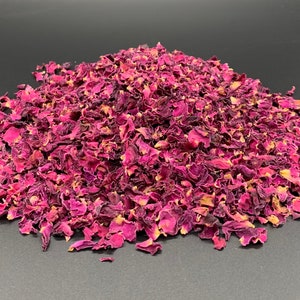 Organic Dried Rose Petals, 1 ounce, for Tea, Soaps, Baking, or Weddings